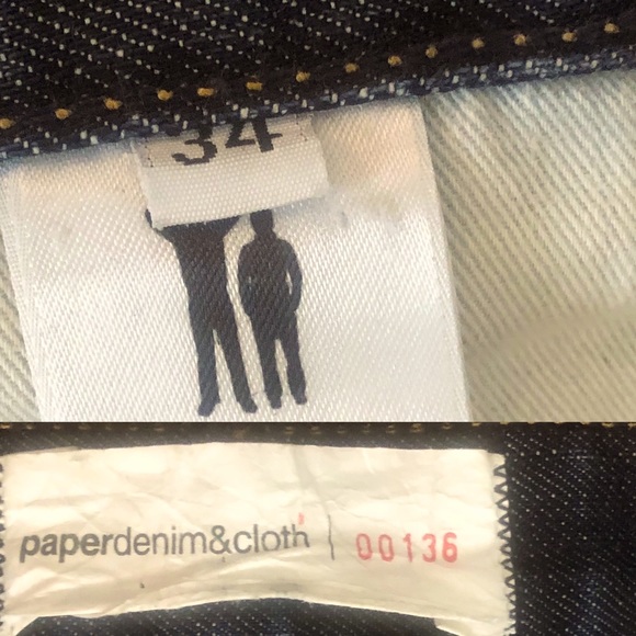 PaperDenim&Cloth Button Fly Dark Wash Relaxed Fit Jeans Size 34 - Picture 7 of 7